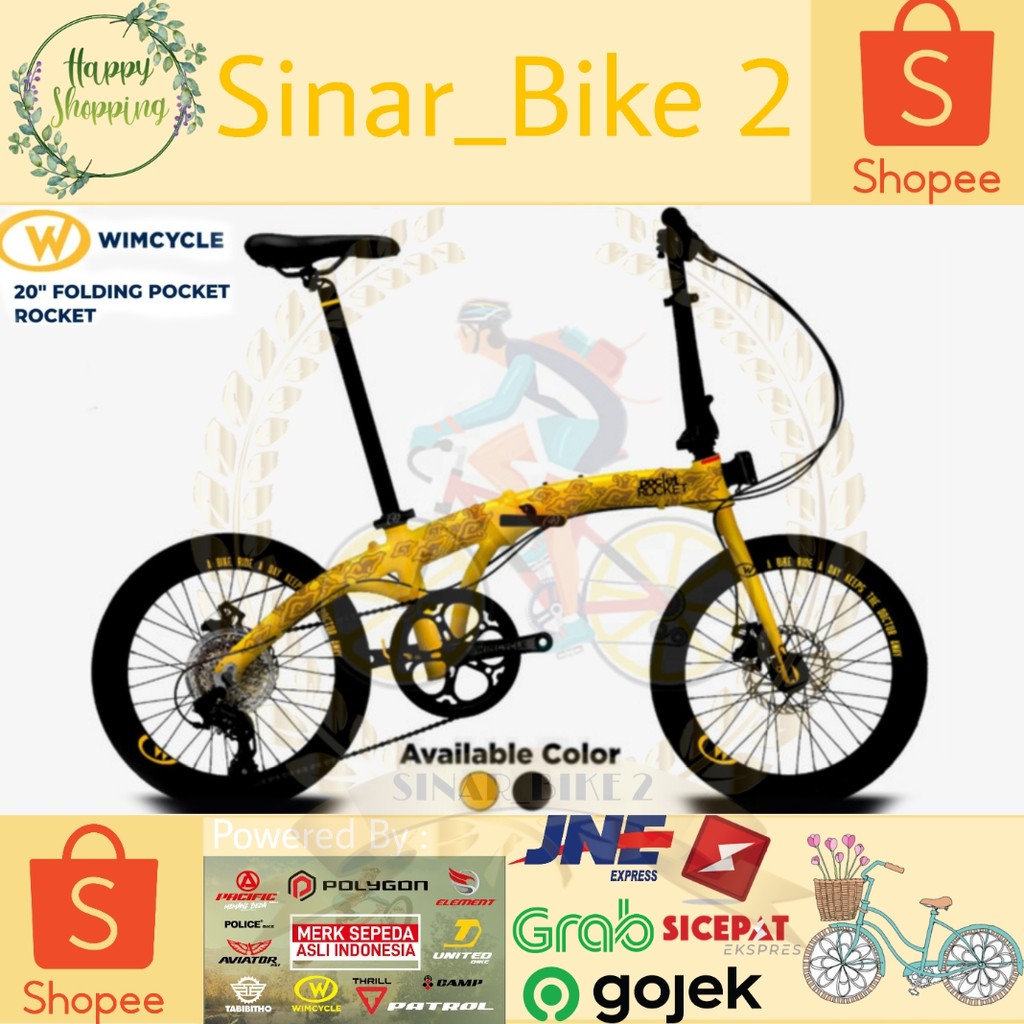 Sepeda Lipat Wimcycle Pocket Rocket 20Inch (Gosend/Grab)