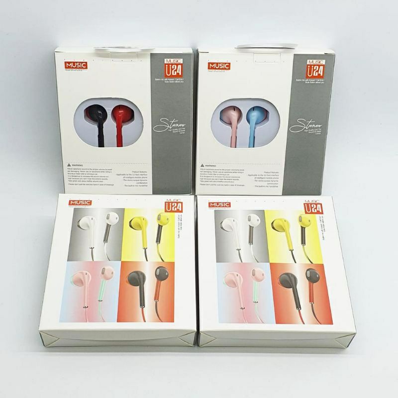 HF HEADSET/EARPHONE MACARON U24 STEREO MUSIC EXTRA SUPER MEGA BASS