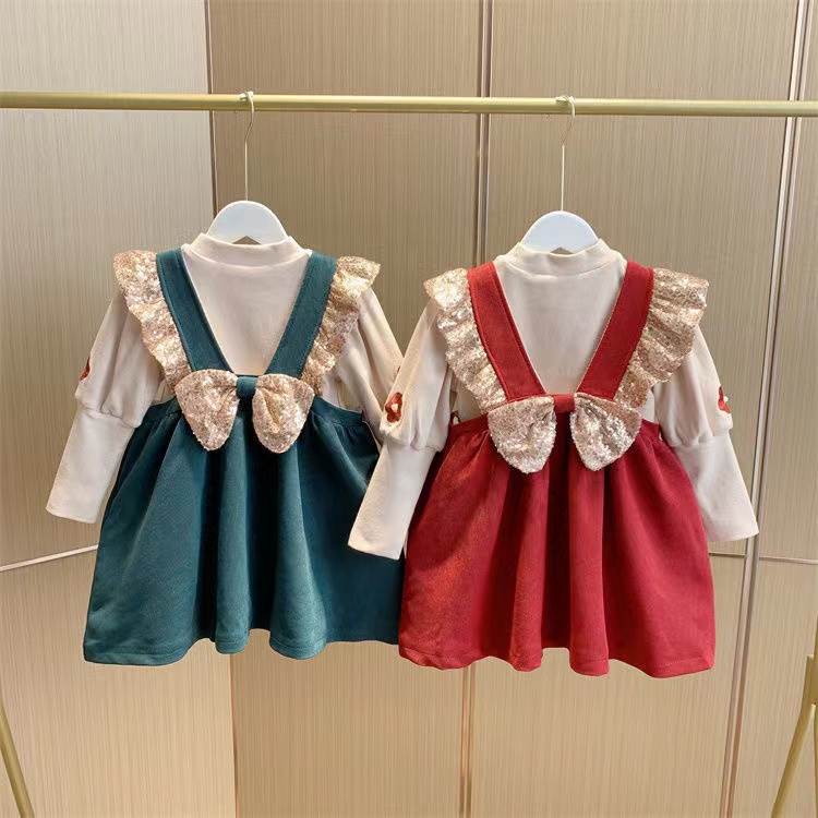 KF CAT Dress Anak Perempuan Pita Glitter Fashion Party Imut Elegan Ala Korea Lucu Import Hiqh Quality Umur 6Bln-4Thn-1