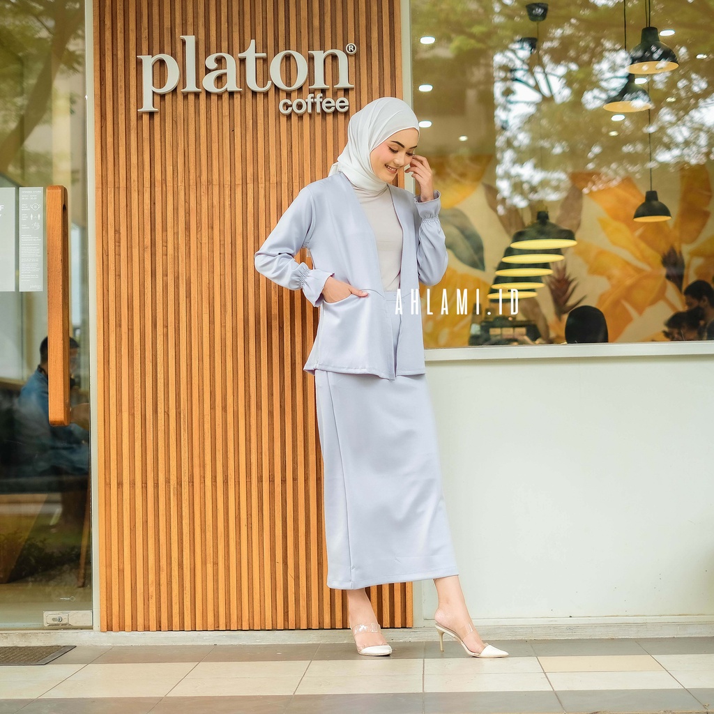 Ahlami- Kala Skirt Rok Rajut Premium Rok Span Knit Tebal Rok Rajut Span Rok Span Premium Rok Kerja Rok Formal Premium-GREY (SCUBA)
