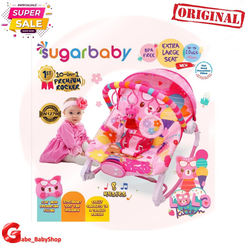 PROMOO!!!! Premium Rocker Extra Large Seat Sugar Baby 10 in 1 - DIJAMIN MURAH