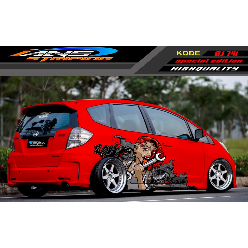 STICKER VARIASI MOBIL HONDA BRIO AGYA JAZZ AVANZA YARIS / DECAL STICKER MOBIL JAZZ / STIKER MOBIL