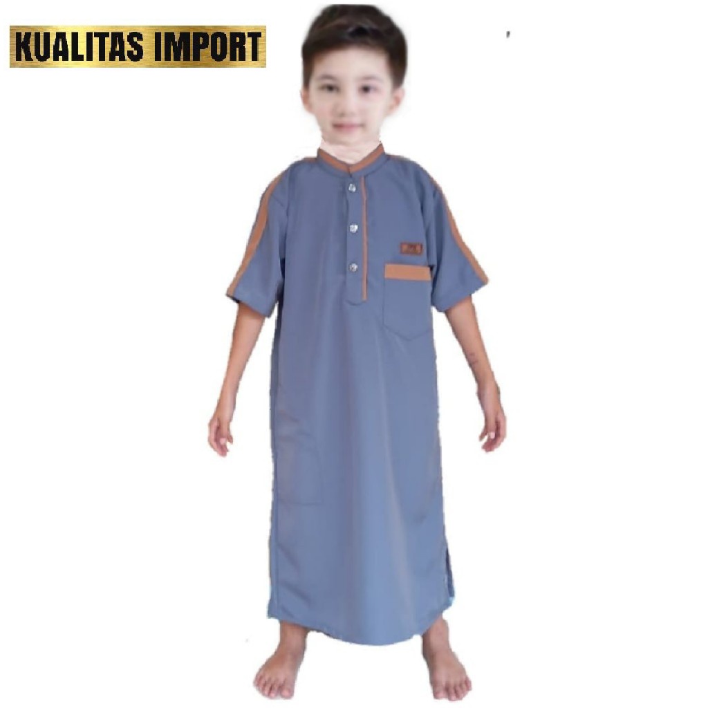 AL-HANIF gamis anak laki laki lengan pendek jubah anak motif terbaru baju koko arabic kids junior