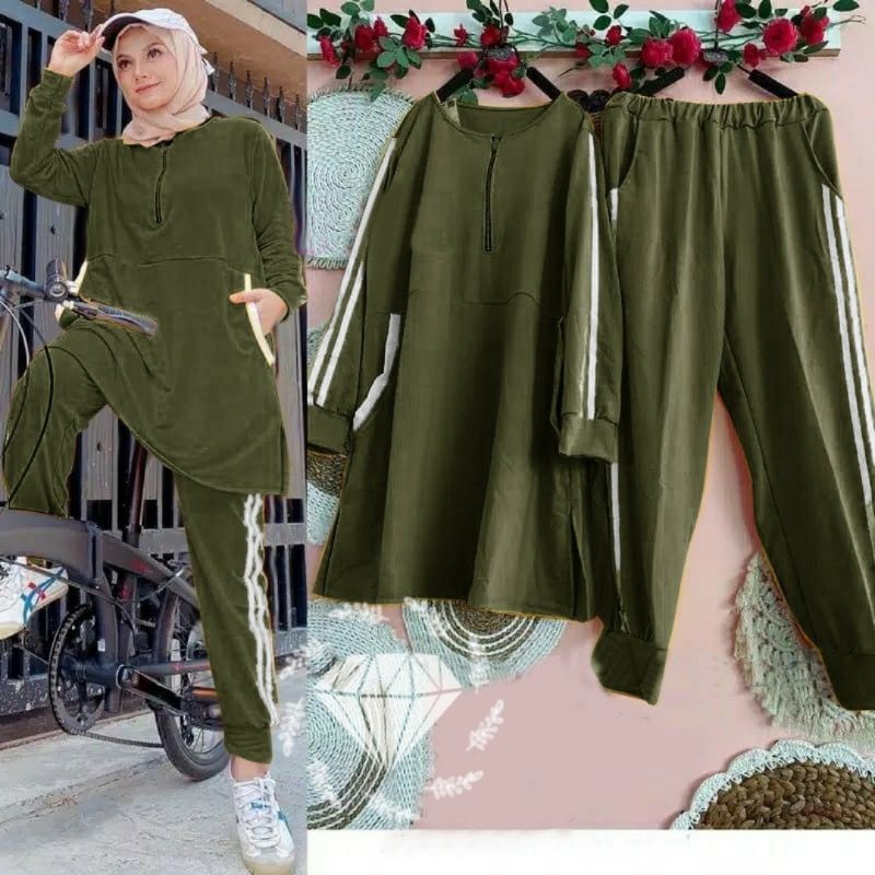 SET CELANA SIMPLE GWS, BABYTERRY, GAMIS HIJAB MUSLIM, SETELAN OLAHRAGA