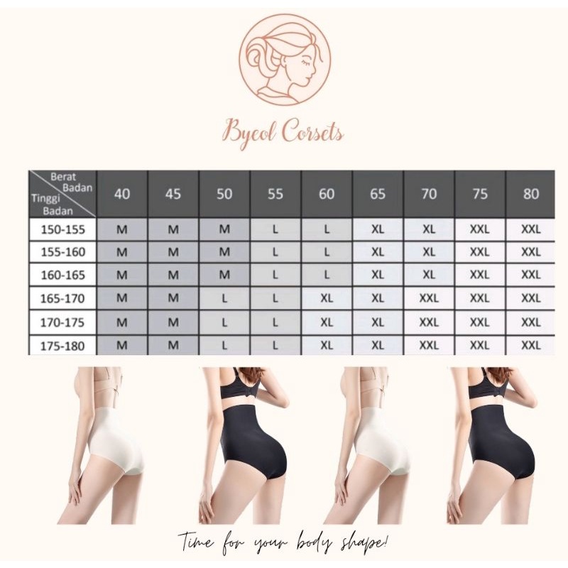 Byeol Corsets Slimming Corset Korset Kolor Pelangsing Underwear Shaper Seamless Kolor Tipis Celana Dalam Korset Ultra Thin Tipis Seamless