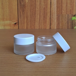 GLASS JAR KACA 15 GRAM FROSTED WADAH KRIM KOSMETIK / POT CREAM 15GR FROSTED IMPORT