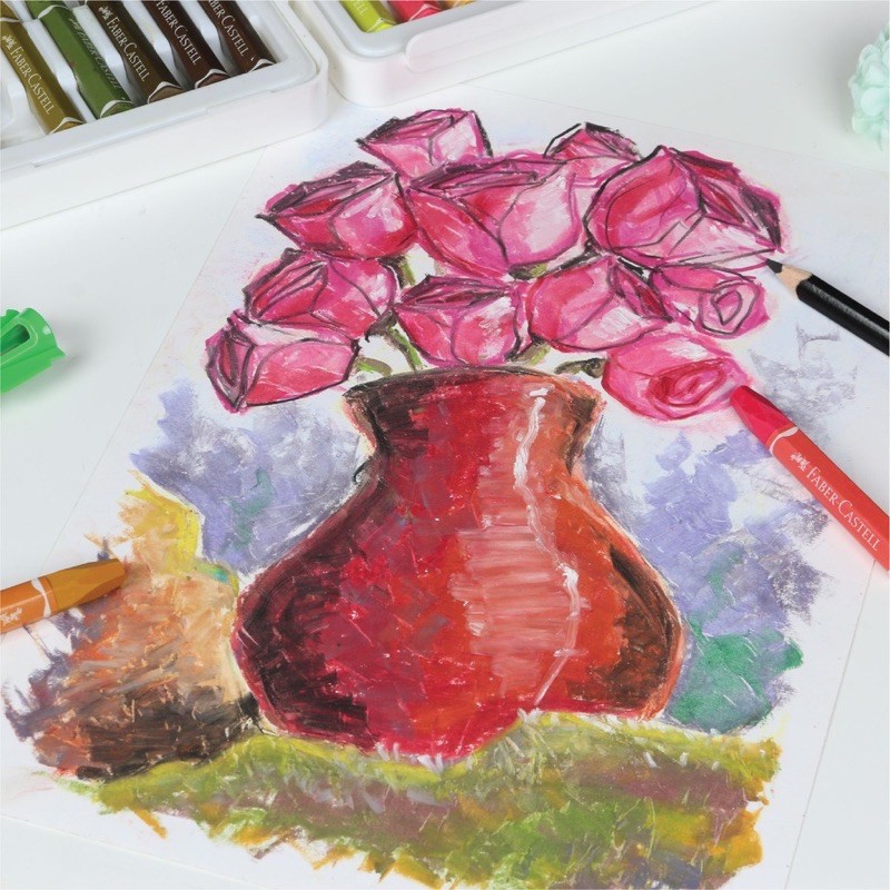 FABER CASTELL - COLORING MARKERS CRAYON TAS 48 / 60 / 72 COLORS - HEXAGONAL OIL PASTELS 48 / 60 / 72 COLORS