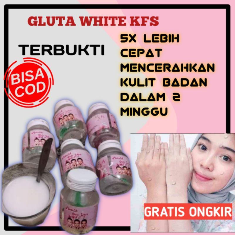 Gluta White KFS Minuman collagen susu pemutih Pencerah Kulit badan tubuh wajah muka original seller 