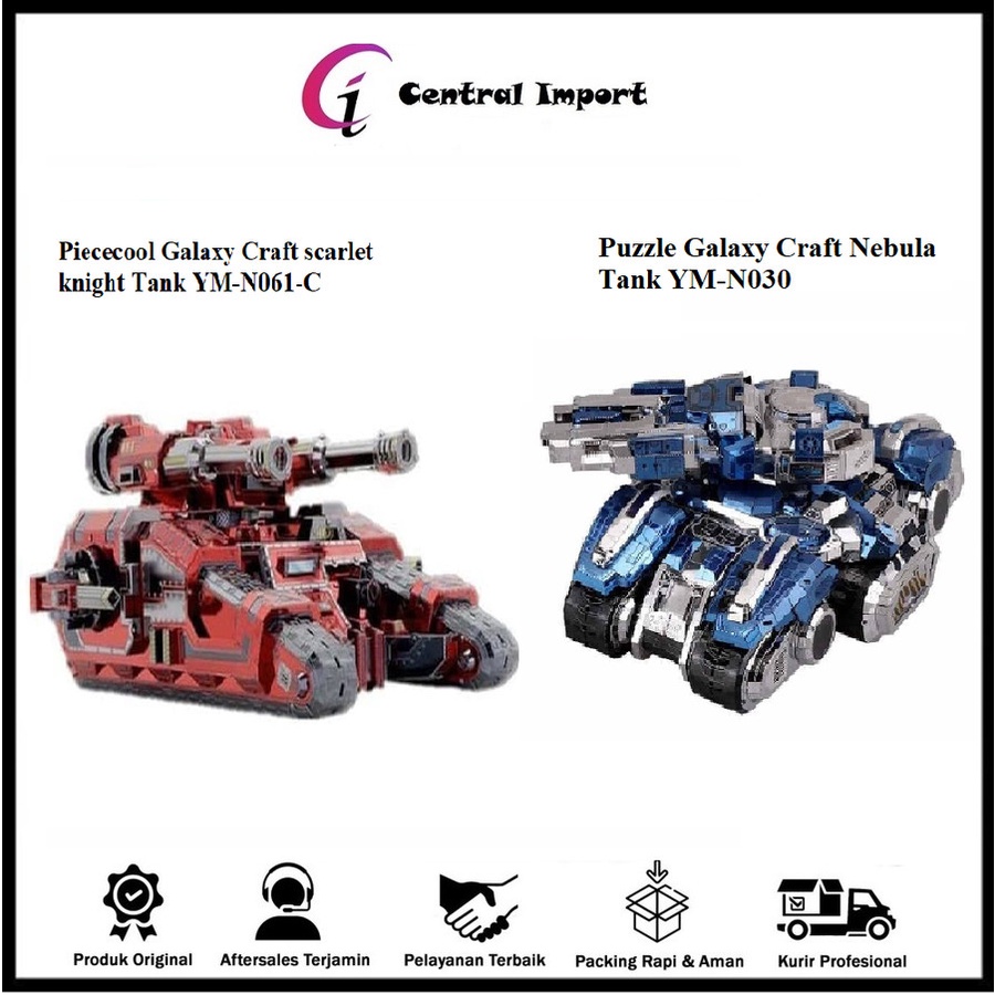 Puzzle 3D Metal Piececool Galaxy Craft Scarlet Knight - Nebula Tank