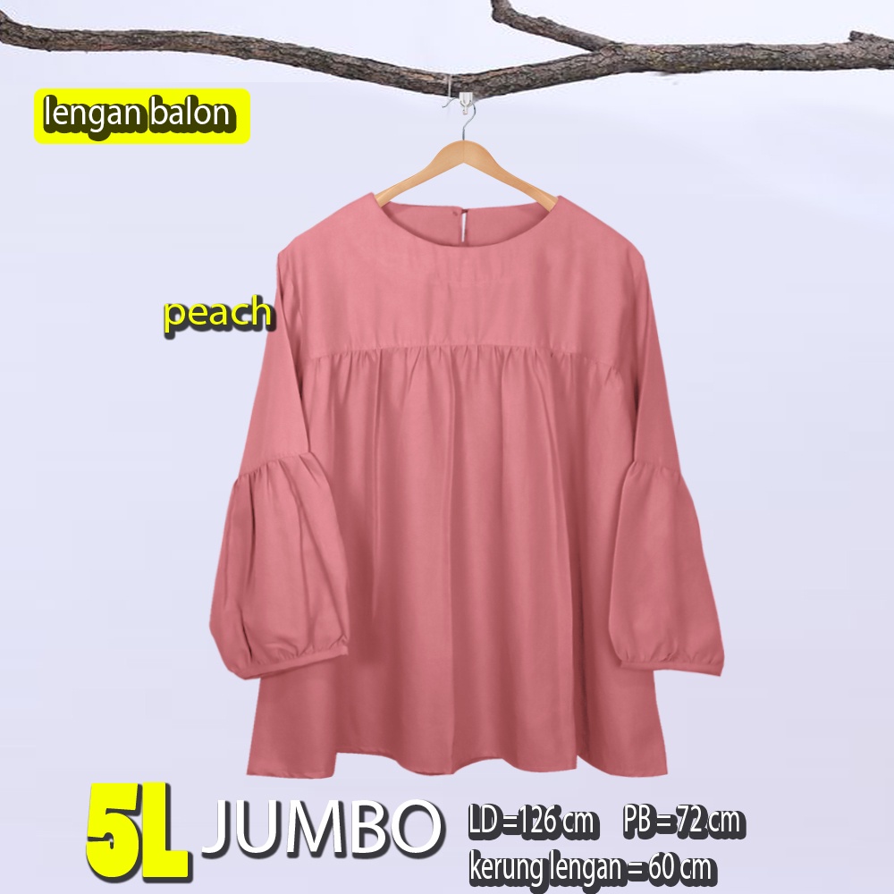 New….Atasan JUMBO wanita / Blouse Jumbo Tangan balon - LD 126 cm-3