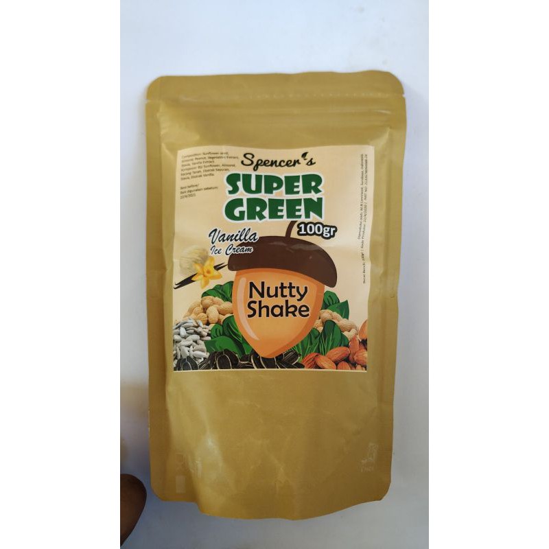 

super green nutty shake vanilla ice cream