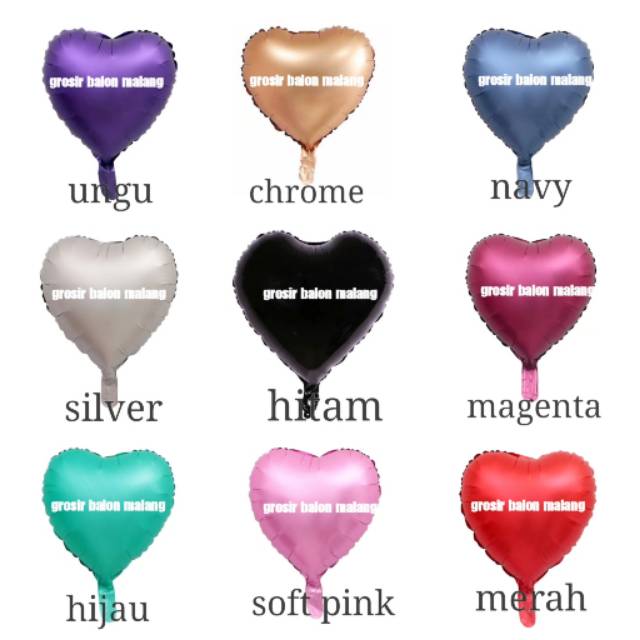 Balon love doff chrome / balon hati 40cm