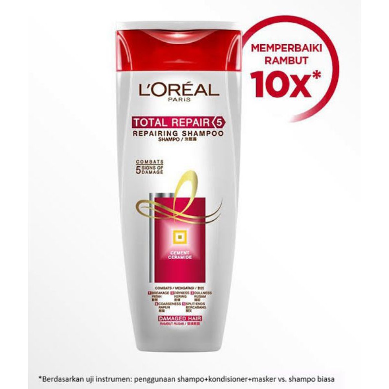 L'Oreal Paris Total Repair 5 Shampoo Hair Care - 170 ml (Perawatan Rambut Rusak)