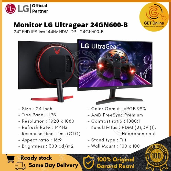 Monitor LED LG 24GN600 IPS 1080 144Hz HDMI DP HDR10 | 24GN600-B