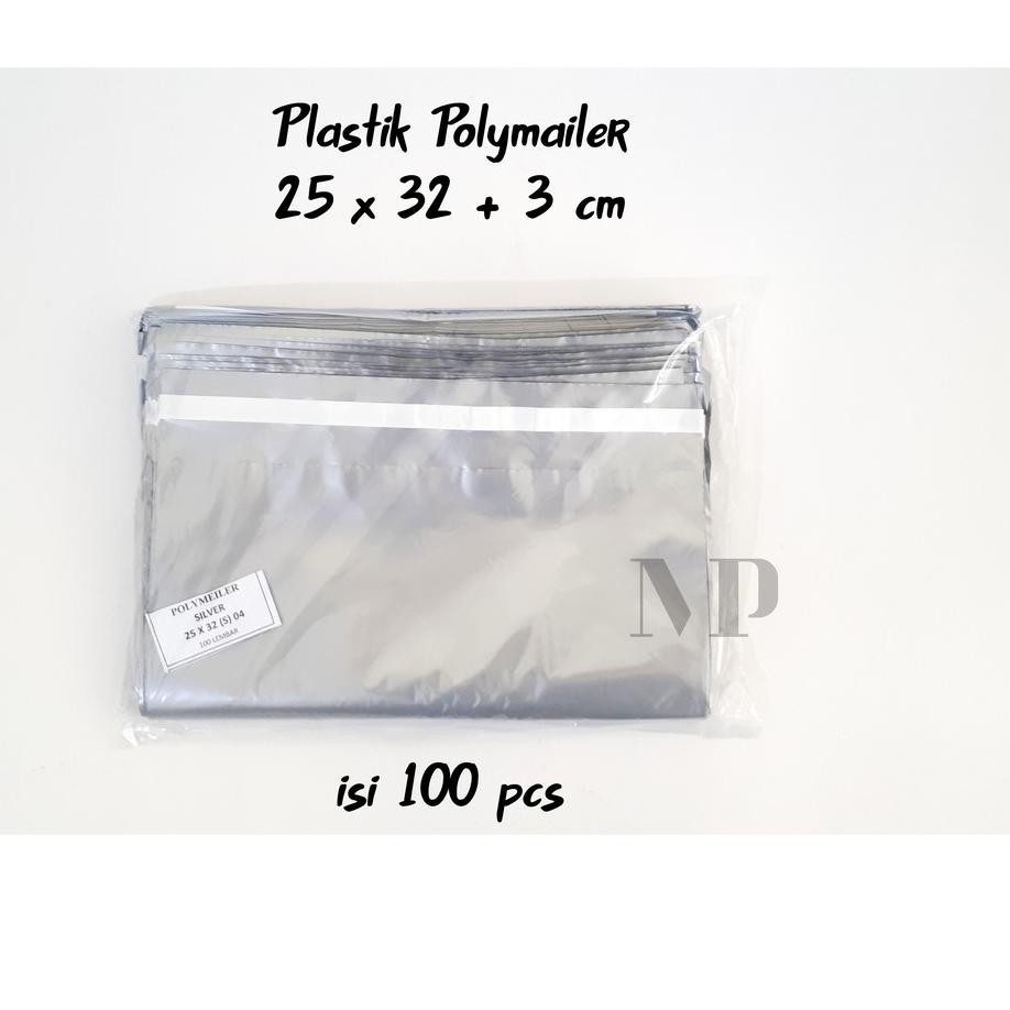 

BIG SALE!! (uvg-1272) Plastik Polymailer Silver 25x32 cm isi 100 pcs Packing Online Shop Kantong Lem