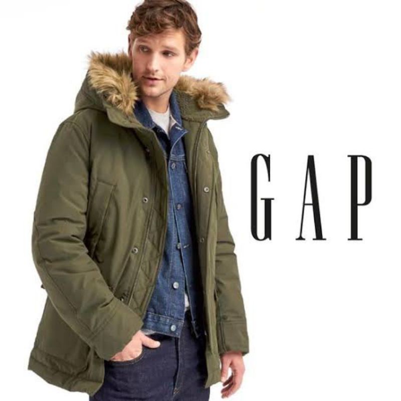 Jaket Pria G*AP Parka Hoodie l Mens Casual Jaket Winter ,Jaket Sherpa Puffer Original Branded