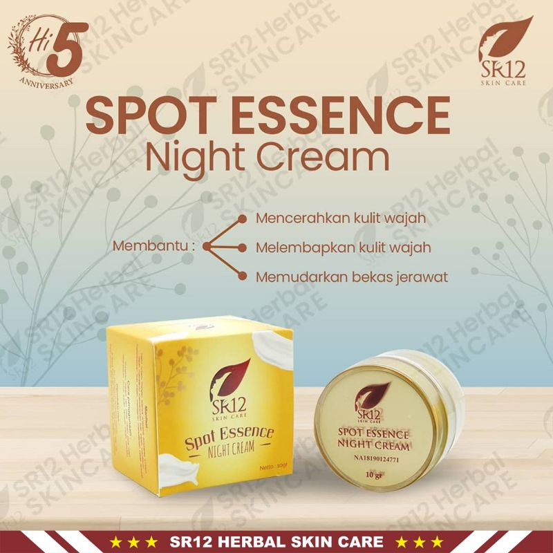 Spot Essence SR12 | Spot Essence Day Cream &amp; Spot Essence Night Cream | Krim Wajah SR12 Skincare