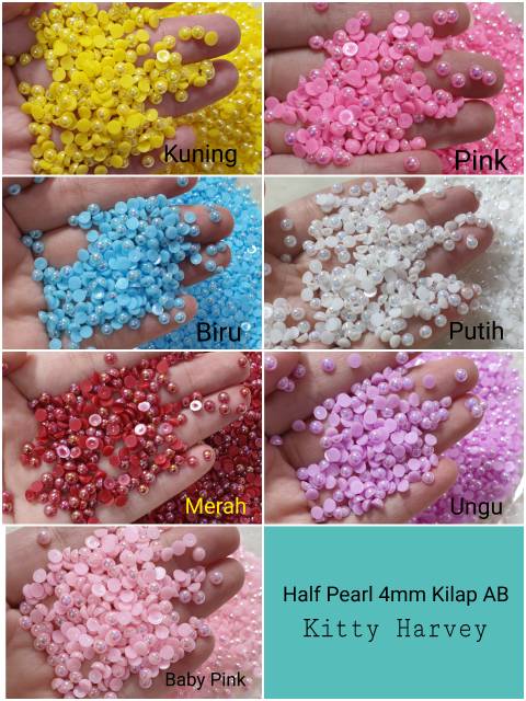 Grosir Half Pearl Kilap AB 4mm isi 10.000pcs