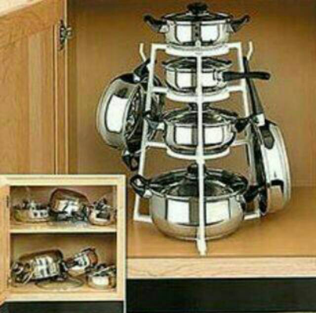 Rak panci holder cookware organizer panci teflon wajan