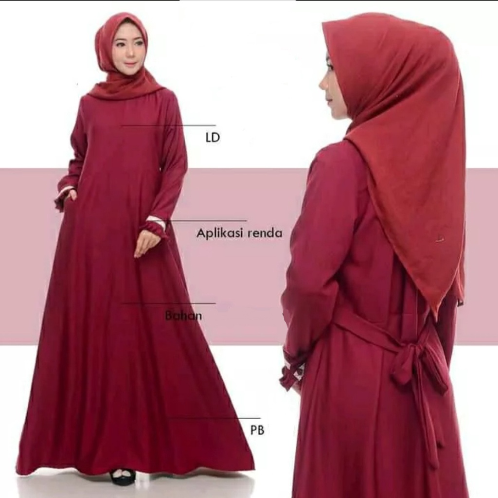 Gamis Polos Toyobo Premium Busui Remaja Kekinian Termurah Fit to L