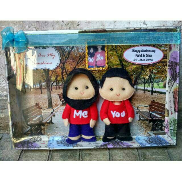 boneka flanel/boneka couple/kado anniversary/kado untuk pacar /kado unik /boneka handmade