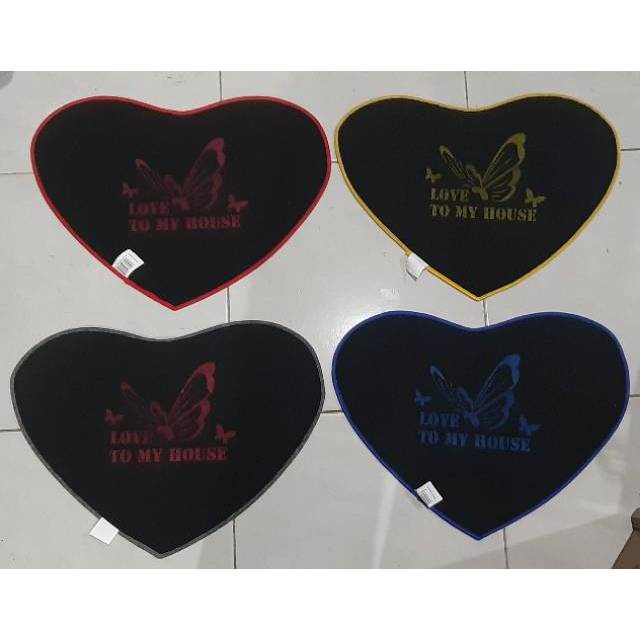 [DEASHOP] KESET ANTI SLIP MODEL LOVE SABLON KUPU KUPU LOVE TO MY HOUSE