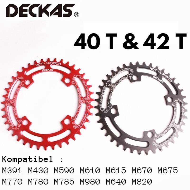 Chainring Deckas Round 104 BCD Narrow Wide 40T 42T