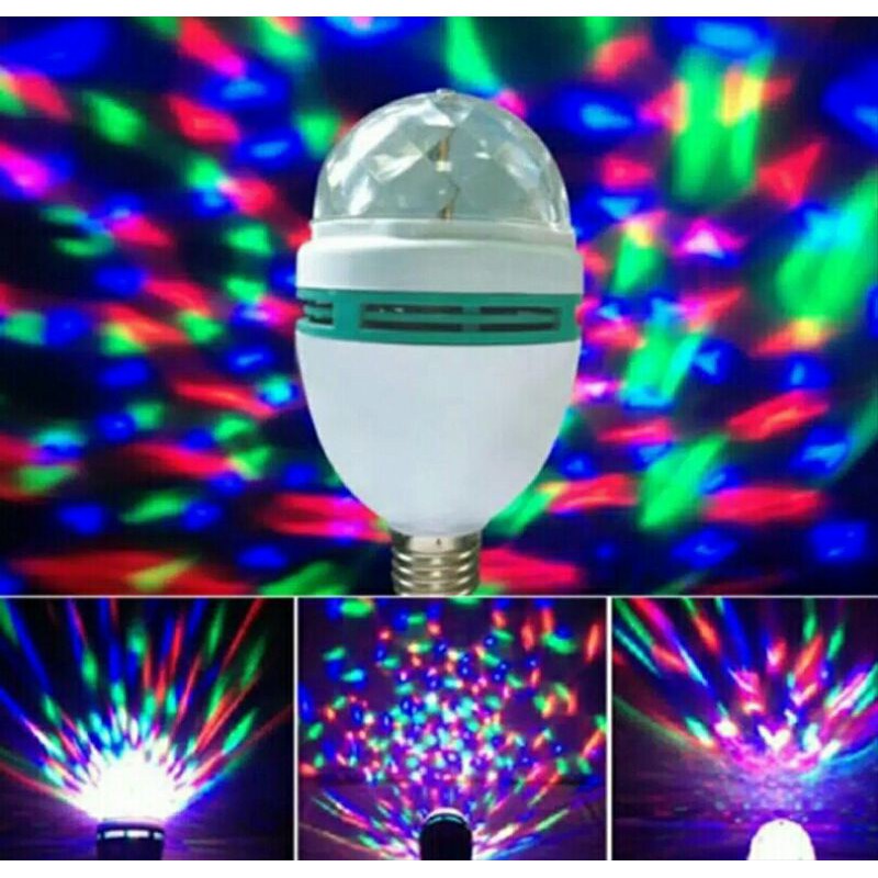 Lampu DISCO LED Fitting Otomatis Warna Warni RGB / Lampu Dekorasi / Lampu 17 Agustus