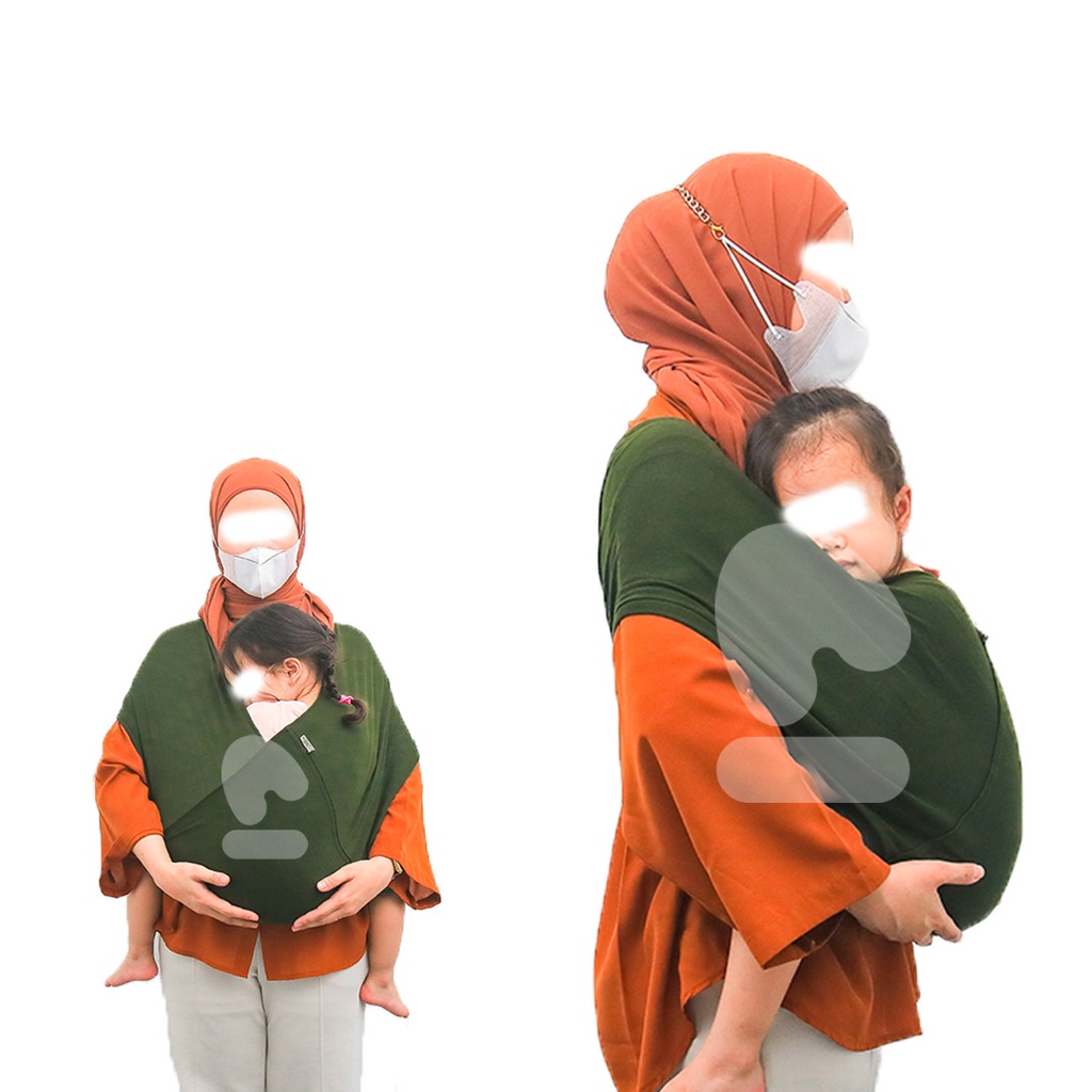 Gendongan Bayi 2in1 Instan 100 % Depan dan Samping by DOOLADOO