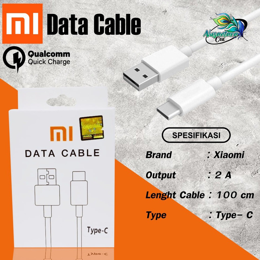 BM001 MI9 WHITE XIAOMI KABEL DATA NEW MODEL REDMI 9A 9C NOTE 8 9 10 PRO MI9 TIPE C USB NC5725