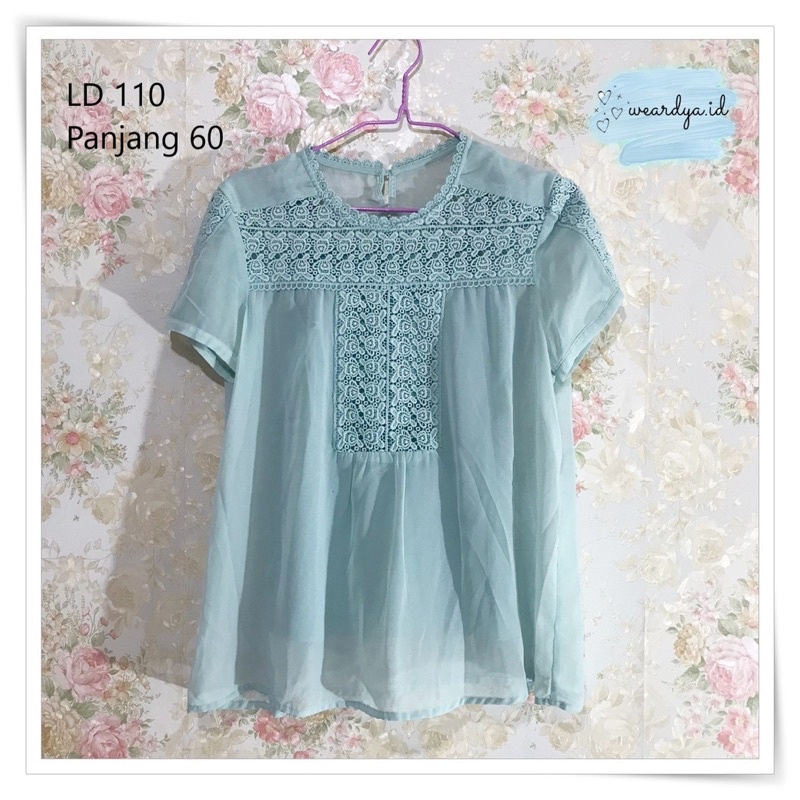 Preloved | Atasan Renda Biru