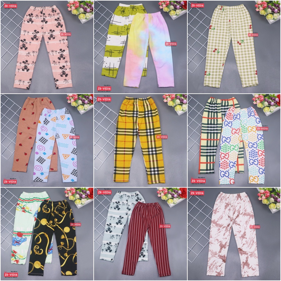 [IMPORT] Legging Nara uk 8-10 tahun / Leging Motif Celana Ketat Panjang Anak Perempuan Premium