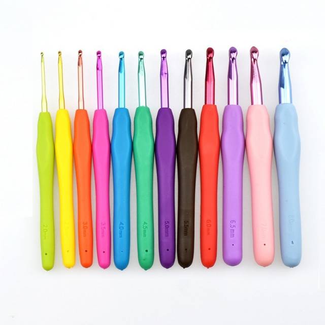 (12pcs) Jarum Rajut Set, Alat Rajut Set/Hakpen Karet Rainbow