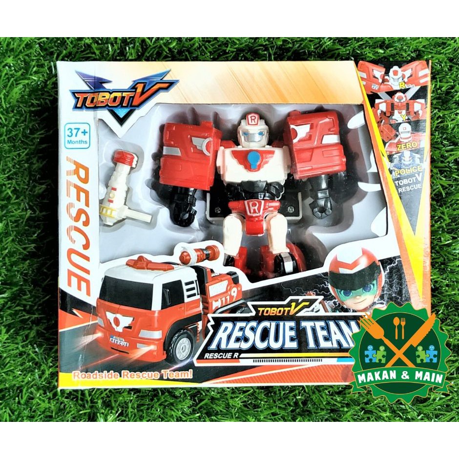 Robot Tobot V Rescue Team R  Mainan Action Figure Anak Laki Laki Super Hero Mini SNI - K 399