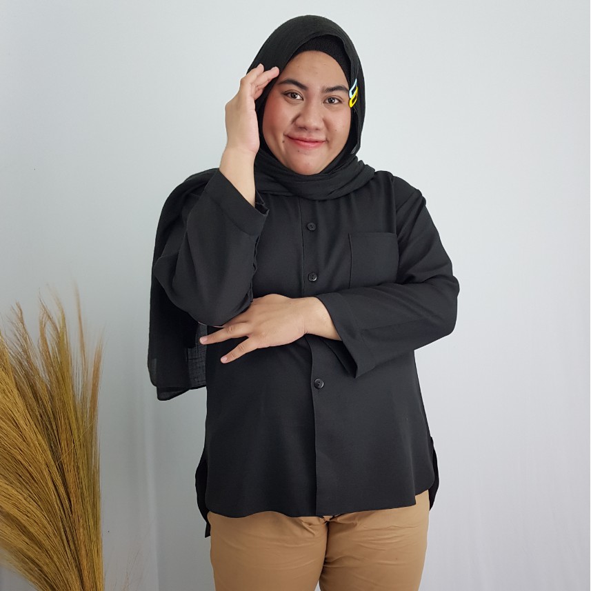 KMJUM KEMEJA SUPER JUMBO PINGUIN OVERSIZE JUMBO WANITA ATASAN BIG SIZE KOREA LD 140, 130, 120, 110 CM / BISA COD