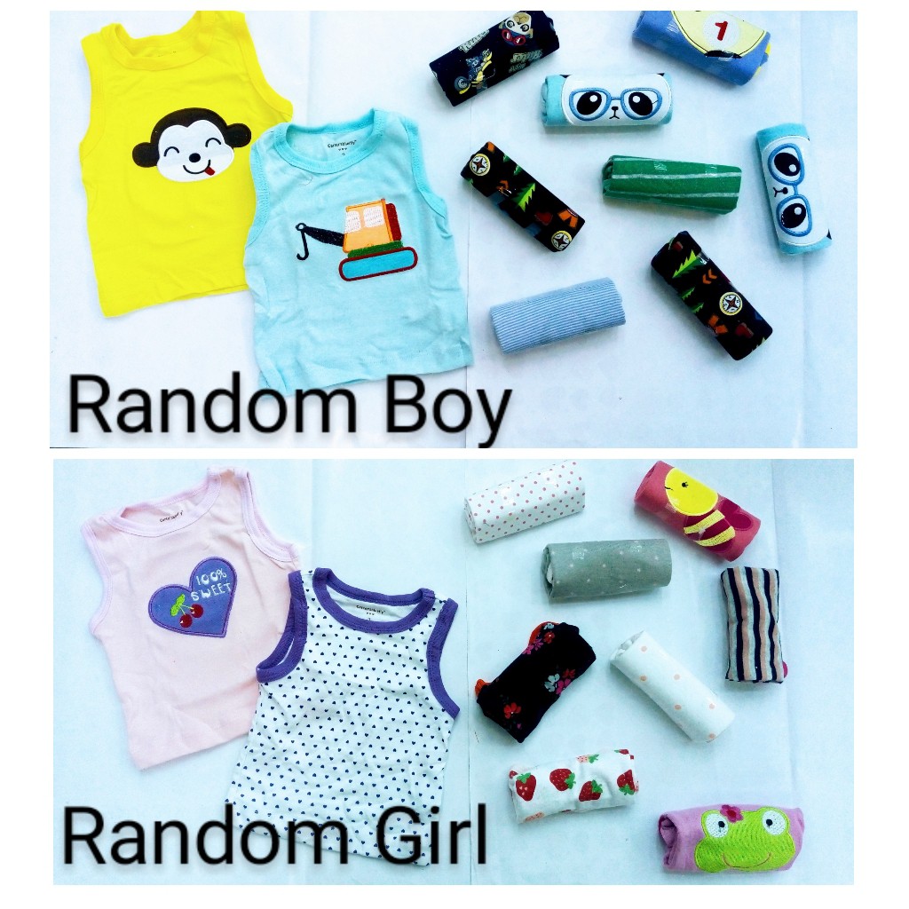 Kizzie kids Baju Atasan Tangan Kutung / Baju Bayi ( 1PCS )