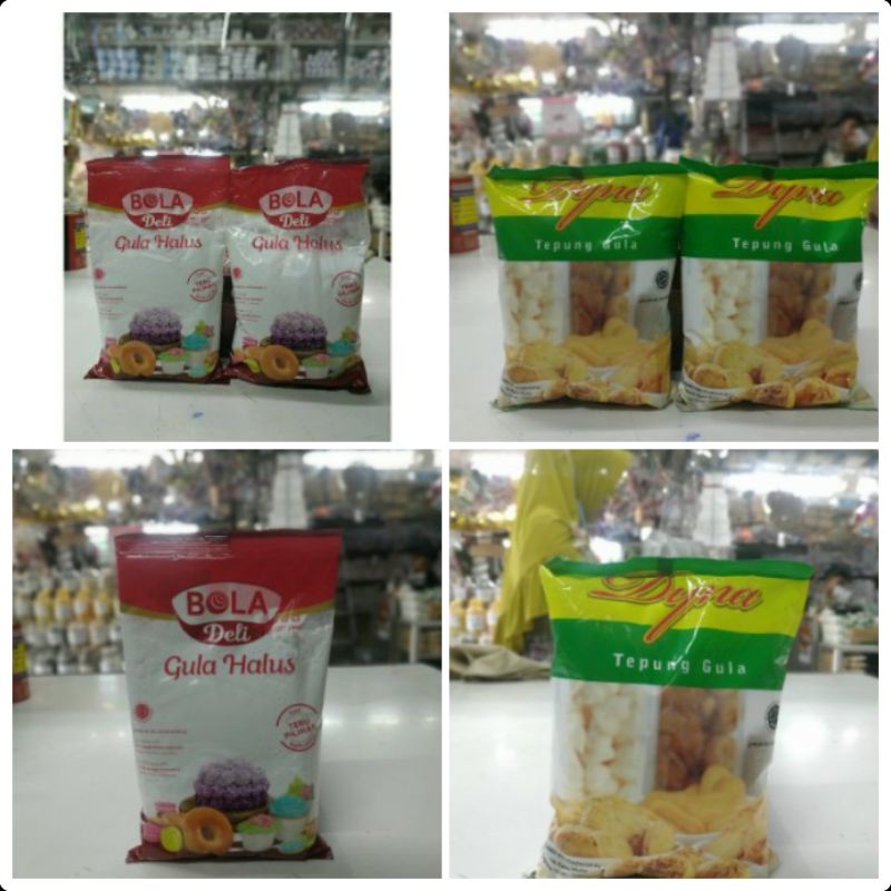 Gula Halus / Tepung Gula Kemasan / BOLA Deli 500 Gr / Tepung Gula Dyna 425 Gr / Tepung Gula Dyna 250