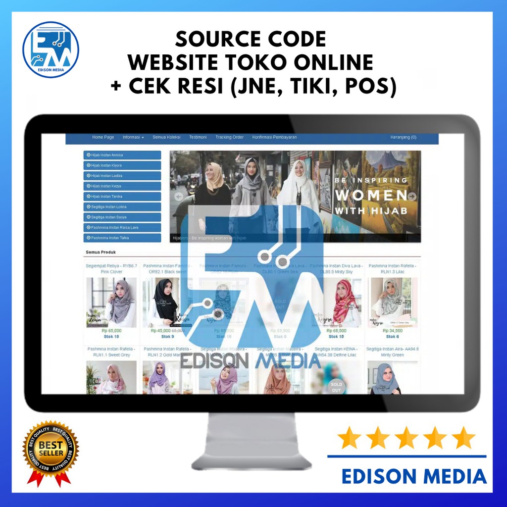 Source Code Website Toko Online + Cek RESI (JNE, TIKI, POS)