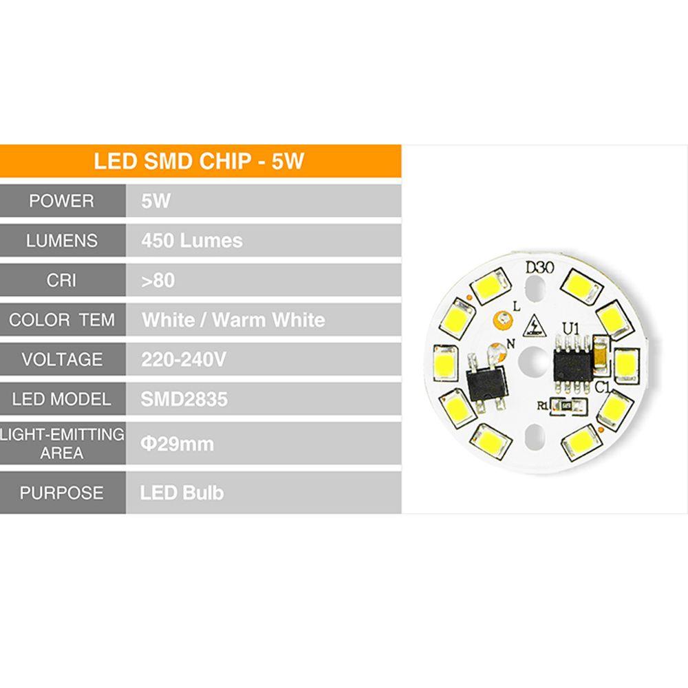 [Elegan] Lampu Bohlam LED 220V DIY Cold White Spotlight Lampu Sorot IC LED Kacang