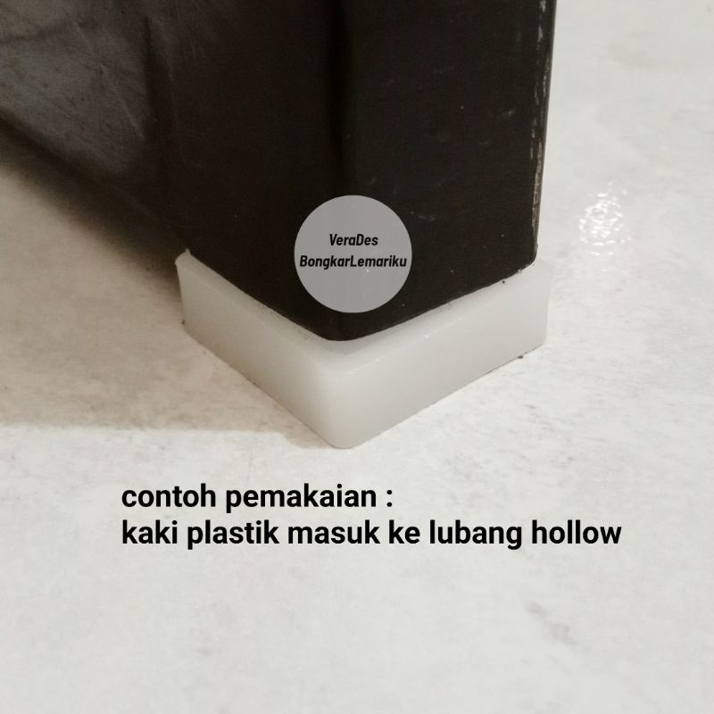 Tutup Hollow 3x3 Plastik Putih / Kaki Kursi Meja Holo