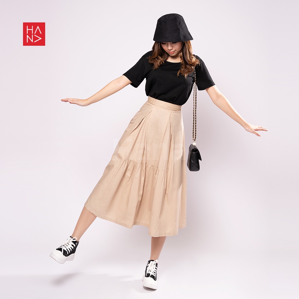 Hana Fashion - Casual Midi Skirt Rok Wanita Kerja - SK035