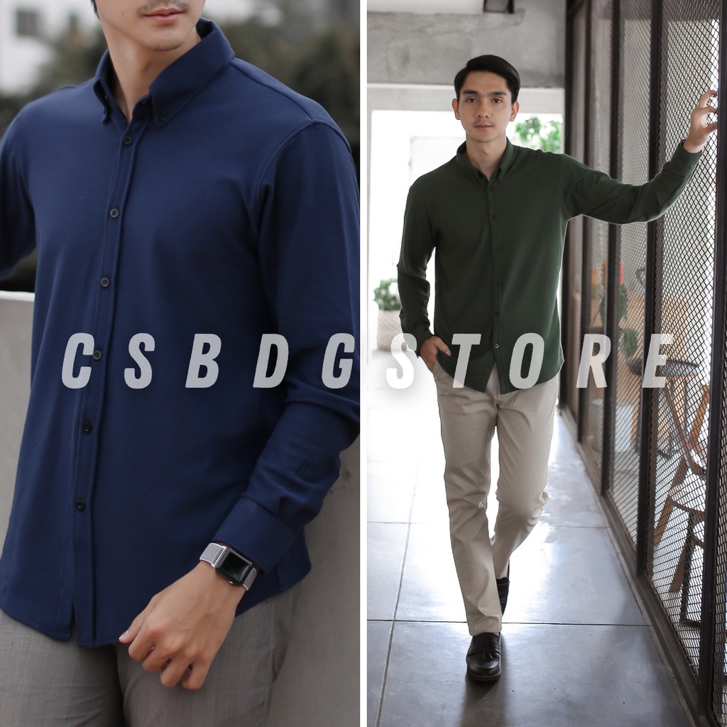 Brogoid Official Kemeja Lengan Panjang Pria Navy Army Brogo Original