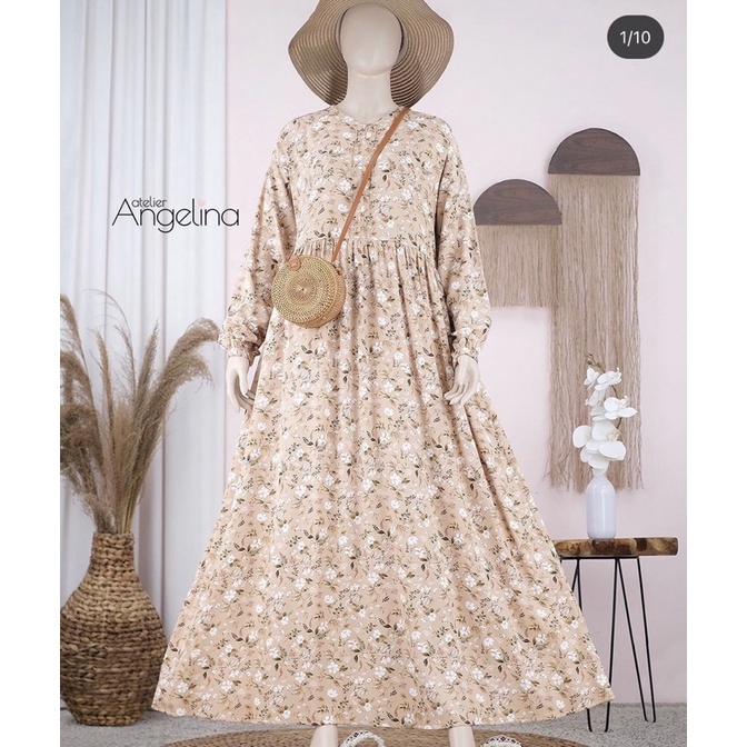 Atelier Angelina Homedress Mandevilla Beige NEW Size M | Sarah Dress Bazar Atelier Angelina | Dress 