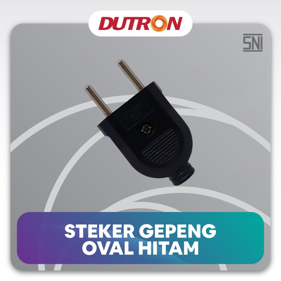 Steker Gepeng Dutron Bulat Steker Pipih DV-SBA-02 Putih Hitam