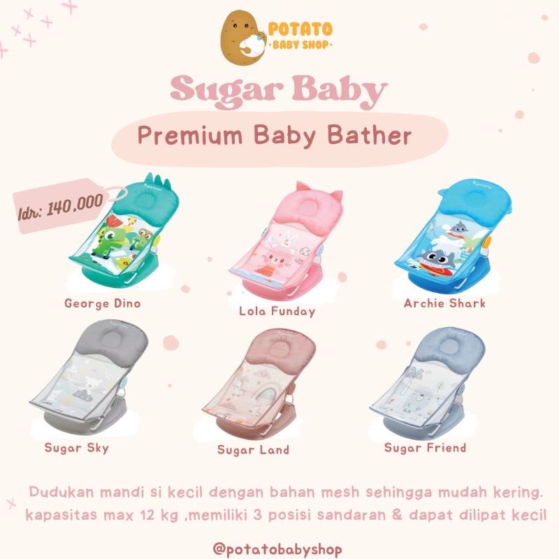 Sugar Baby - Baby Bather Premium Classic &amp; Fun Series Dudukan Tempat Mandi Bayi