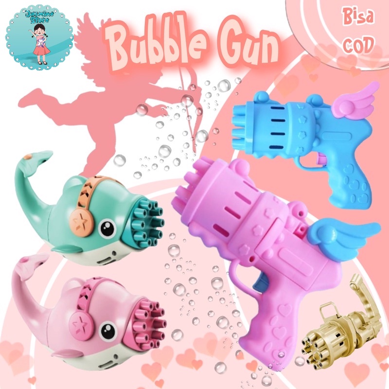 Bubble Gun 10 Mata/Electric Bubble Machine/Bubble Dolphin/Pistol Gelembung Dolpin/Bubble Gun Angel/Mainan bubble elektrik GATLIN pistol gun cairan sabun balon/Mainan Pistol Bubble Gun/Pistol Gelembung Dolphin