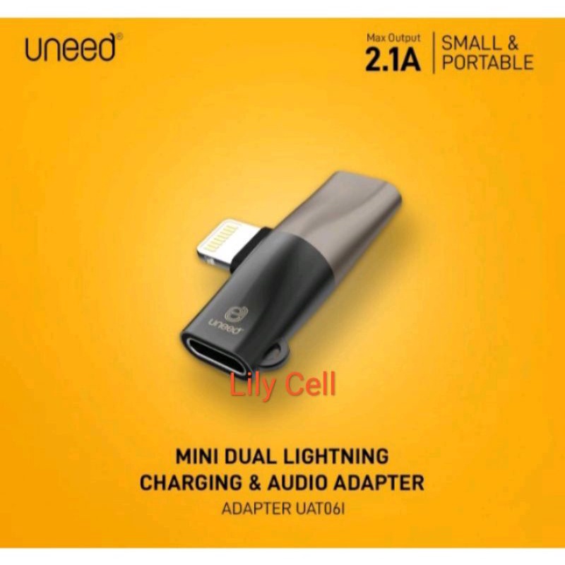 Mini Dual Lightning Charging & Audio Adapter Uneed UAT06i