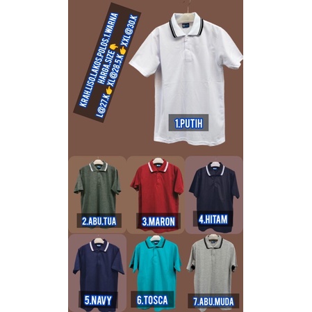 BISA COD kaos kerah / kra pria polos basic premium