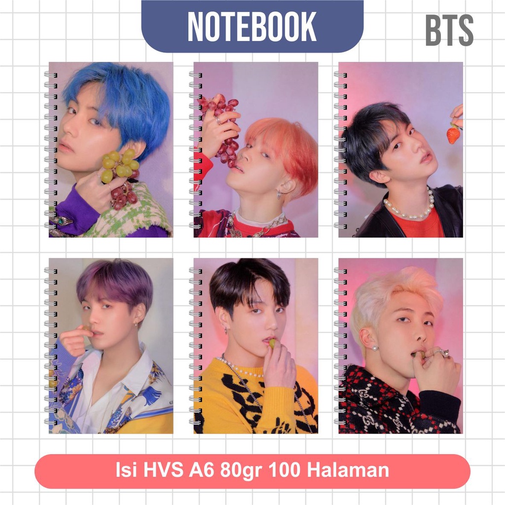 

Notebook A6(10,5x14,5 cm) KPOP BTS Jimin Jungkook Jin Rap Monster RM V Kim Taehyun Suga Seri 2