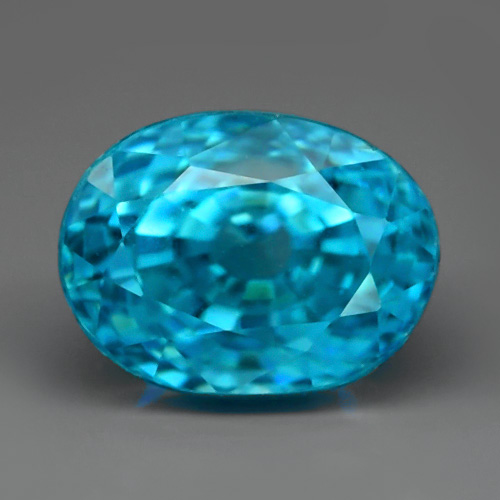 GLC Certified Oval 3.25ct 8x6x6mm Natural Blue Zircon, Cambodia ZN010